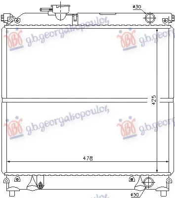 HLADNJAK MOTORA 1.6 16V (AUTO) (+AC) (428x488x26) (NISSENS)