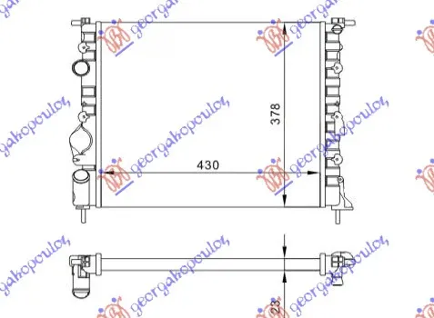 HLADNJAK MOTORA BENZIN (-AC) (43x38) BEZ PUMPE