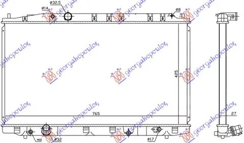 HLADNJAK MOTORA 2.2 CDTi (MAN) (+/-AC) (42.5x79.1x2.7)