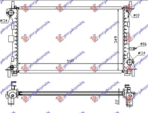HLADNJAK MOTORA 1.4/1.6/1.8 (+/-AC) (60x35.8) (VALEO)