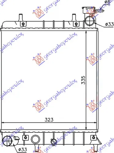 HLADNJAK MOTORA 1.3/1.5/1.6 (+/-AC) (33.5x32.3)