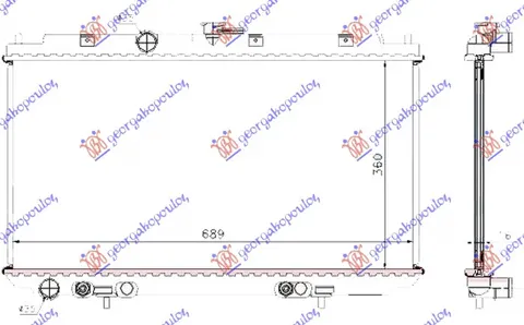 HLADNJAK MOTORA 2.0i 16V BENZIN (AUTO) (+/-AC) (360x690) (CEVI 35/35)