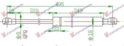 AMORTIZER GEPEK VRATA (495L-585N)