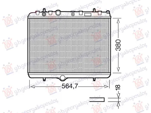 HLADNJAK MOTORA BENZIN-DIZEL (38x55x1.8) SA NOSACEM VENTILATORA (HELLA)