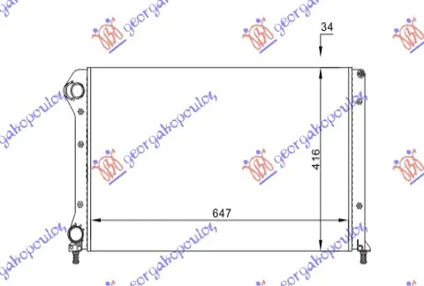 HLADNJAK MOTORA 1.4 8V 1.6 16V 1.9D (+AC) (65x40) (MARELLI)