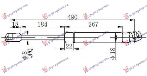 AMORTIZER GEPEK VRATA KARAVAN (490L-600N)