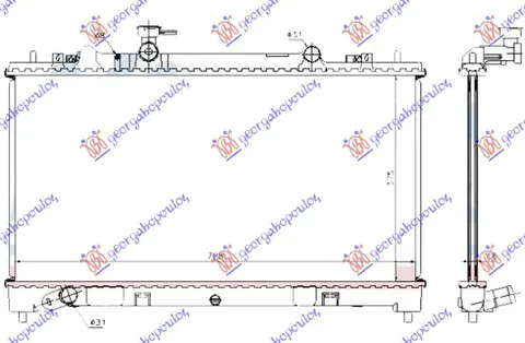 HLADNJAK MOTORA 1.8/2.0/2.3 BENZIN (MAN) (375x730x16) 05-