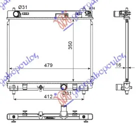 HLADNJAK MOTORA 1.4 D-4D (66KW) DIZEL (350x480x16) (KOYO)