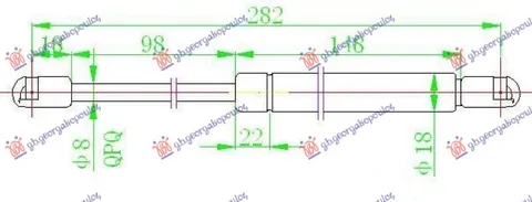 AMORTIZER GEPEK VRATA (282L-560N)