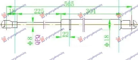 AMORTIZER GEPEK VRATA (565L-550N)