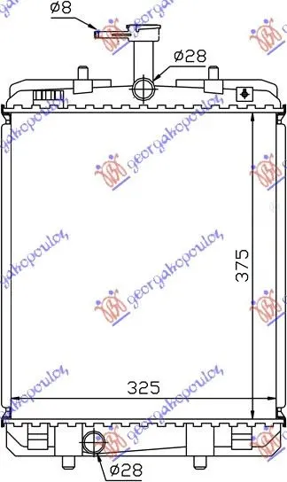 HLADNJAK MOTORA 1.0cc (+/-AC) (375x325x16) (KOYO)