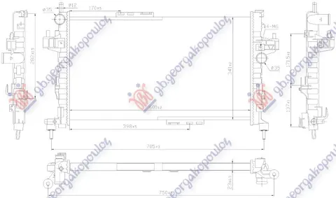 HLADNJAK MOTORA 1.3CDTi 1.7DTi DIZEL (60x35) (MARELLI)