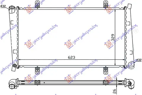 HLADNJAK MOTORA 1.9 DIZEL (622x330x27) 2000-2006 (NISSENS)