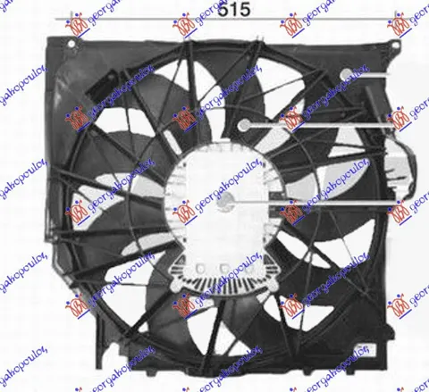 VENTILATOR KOMPLET (2.5/3.0 BENZIN - 2.0/3.0 DIZEL) (490mm) (3 PIN)