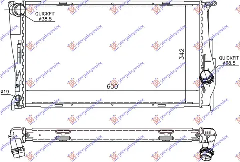 HLADNJAK MOTORA 3.0 (135i) BENZIN (MAN) - 2.0 (116D/118D/120D/123D) DIZEL (MAN/AUTO) (600x340x32) 1 TUBE