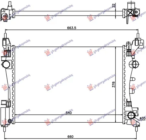 HLADNJAK MOTORA BENZIN (+/-AC) (54x37.5) (NRF)