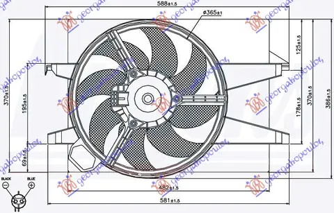 VENTILATOR KOMPLET (BENZIN/DIZEL) (-AC) (OKRUGLI KONEKTOR)