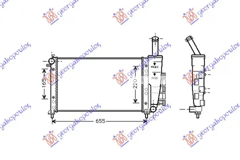 HLADNJAK MOTORA 1.2CC (MAN/AUTO) (+/-AC) (58x31.6) 01-03 (VALEO TIP)