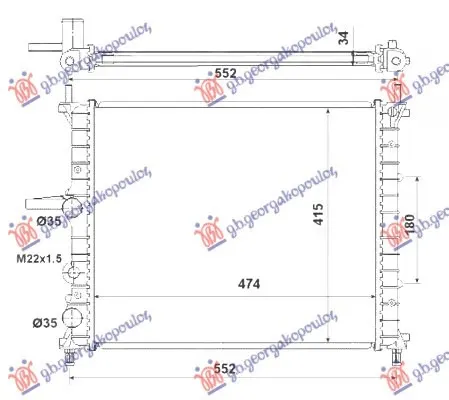 HLADNJAK MOTORA 1.2/1.4/1.6 BENZIN (+AC) (475x415) (BEZ POSUDE) (NRF)