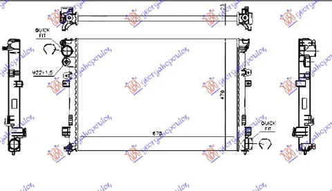 HLADNJAK MOTORA 1.9/2.0/2.1 D-TD (67x44.6) SA VENTILOM