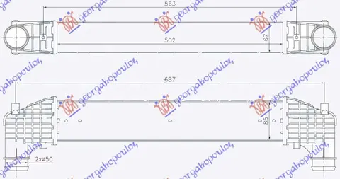 HLADNJAK INTERKULERA 1.9 TDi (500x70x88) -00