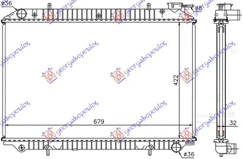 HLADNJAK MOTORA 1.6i 16V/2.0 D (42.3x68.5) POKLOPAC DESNO