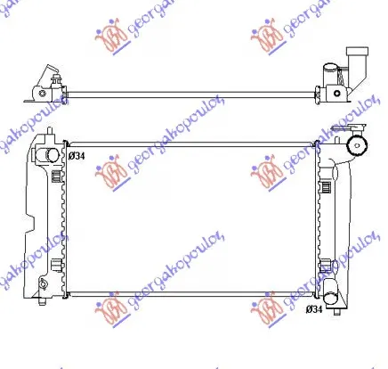 HLADNJAK MOTORA 1.4/1.6/1.8 i-VVTi BENZIN (MAN) (600x350) (ENGLESKA) (BRZA SPOJNICA ZA VENTILATOR) (KOYO)