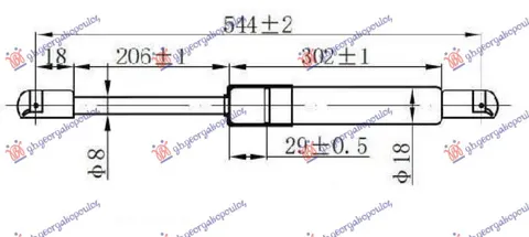 AMORTIZER GEPEK VRATA 3 VRATA (544L-320N)