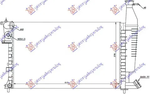 HLADNJAK MOTORA 1.4/1.6/1.8 (+/-AC) (61x37.7x23)