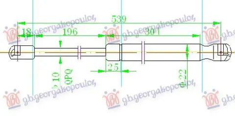 AMORTIZER GEPEK VRATA KARAVAN (537L-750N)