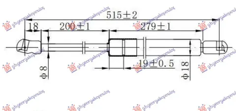 AMORTIZER GEPEK VRATA (515L-585N)