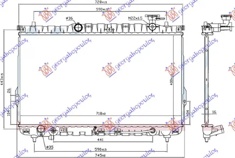 HLADNJAK MOTORA 2.4 16V/2.7 V6 (+/-AC) A/T (72x40)