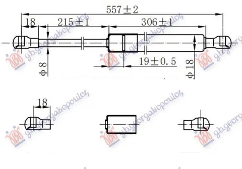 AMORTIZER GEPEK VRATA (557L-525N)