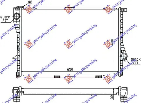 HLADNJAK MOTORA BENZIN (MAN/AUTO) (+/-AC) (65x43.8)