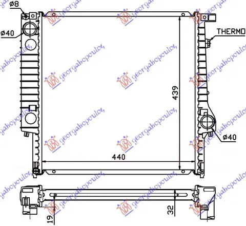 HLADNJAK MOTORA 2.0/2.5 BENZIN 6 CILINDARA (44x44x32)
