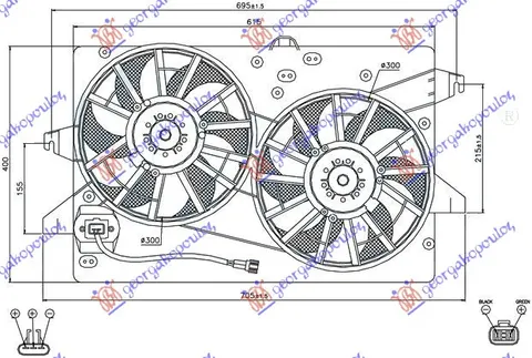 VENTILATOR (DUPLI) KOMPLET (BENZIN/DIZEL) (+AC)