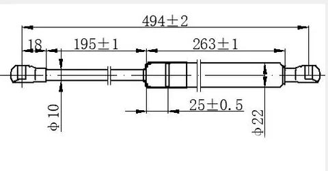 AMORTIZER GEPEK VRATA 5 VRATA (494L-685N)