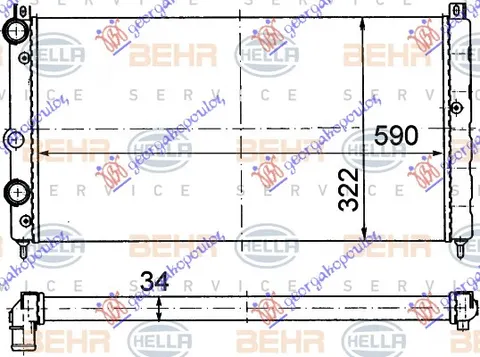 HLADNJAK MOTORA 1.6i 8V 1.9D (59x32) (NISSENS)