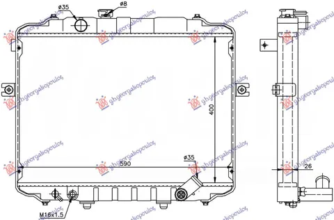 HLADNJAK MOTORA 2.4 BENZIN (400x590x26)