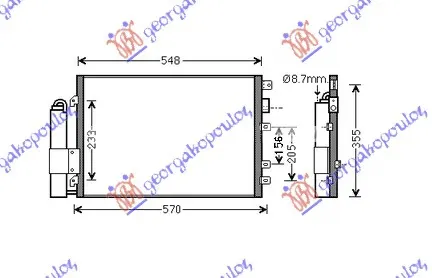 HLADNJAK KLIME 1.4 cc8V 1.6cc16V 5 VRATA (510x380)