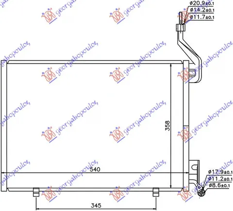 HLADNJAK KLIME 1.6 TDCi DIZEL (500x350x16)