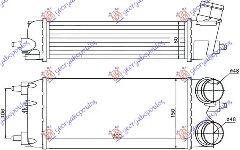 HLADNJAK INTERKULERA 1.4-1.6 TDCi (300x150x80)