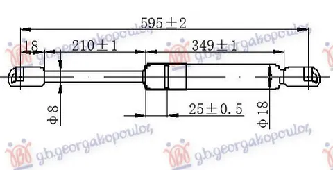 AMORTIZER GEPEK VRATA (595L-500N)