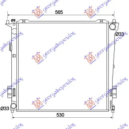 HLADNJAK MOTORA 1.6 CRDi DIZEL (MAN) (450x440x16) (NISSENS)