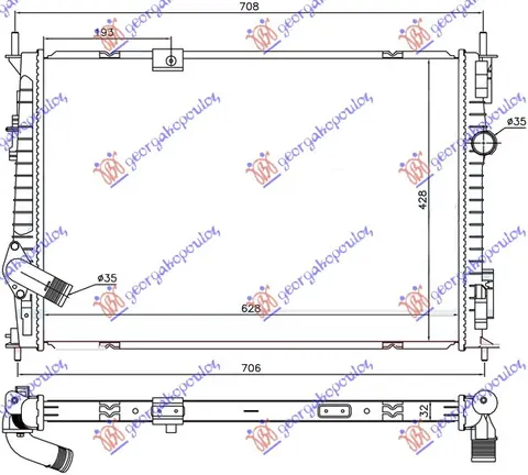 HLADNJAK MOTORA 1.6 DCi (62.8x42.8x32)