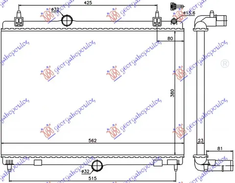 HLADNJAK MOTORA 1.6 THP-VTI BENZIN - 1.6 Hdi/2.0 HDi/BLUEHDi DIZEL (MAN) (380x560) (LEMLJEN SPOJ)