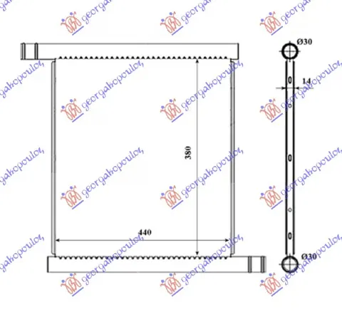 HLADNJAK MOTORA ZA SVE MODELE (440x380) (MAHLE BEHR PREMIUM LINE)