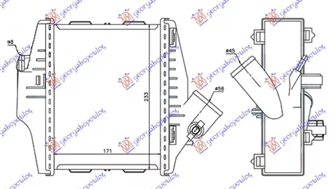 HLADNJAK INTERKULERA 0.8 Cdi DIZEL (171x233x50)