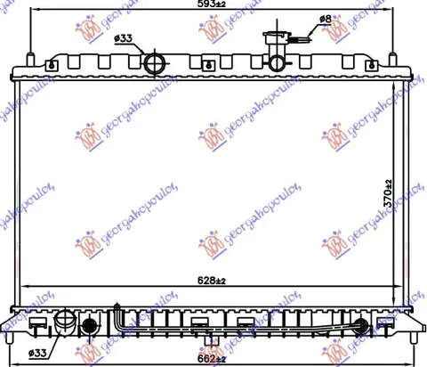 HLADNJAK MOTORA 1.4/1.6cc 16V (+/-AC) (37x64.2) (NRF)