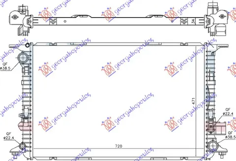 HLADNJAK MOTORA 2.0/3.0 TFSi HIBRID - 2.5 FSi BENZIN - 3.0 TDi DIZEL (720x470x32) (NRF)